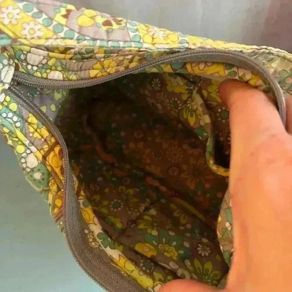Vintage Vera Bradley Lemon Parfait Quilted Small Shoulder Bag Paisley Pockets - Picture 7 of 8